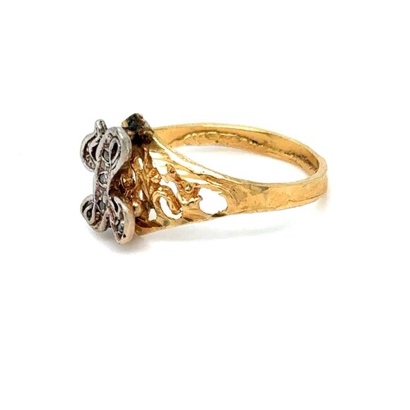 10K Gold Initial L Diamond Ring - Picture 5 of 8